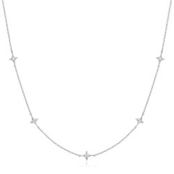 Ania Haie Silver Stars Station Cubic Zirconia Necklace