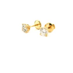 18ct Yellow Gold Lab Grown Diamond 1ct Stud Earrings