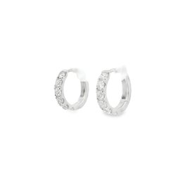 18ct White Gold Lab Grown Diamond Hoops
