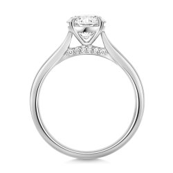 Lab Grown Certified Round Solitaire Plain Shoulders In Platinum 