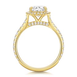 Lab Grown Certified Oval Halo Dia Set Shoulders In 18ct Gold 