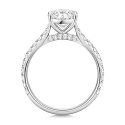 Lab Grown Certified Oval Solitaire Dia Set Shoulders In Platinum 