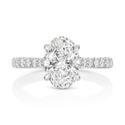 Lab Grown Certified Oval Solitaire Dia Set Shoulders In Platinum 