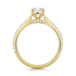 Lab Grown Certified Round Solitaire Dia Set Shoulders In 18ct Gold 