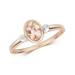 Diamond & Morganite Ring In 9ct Rose Gold 