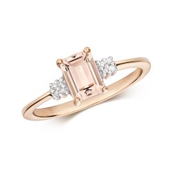 Diamond & Morganite Ring In 9ct Rose Gold 
