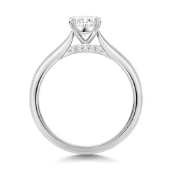 Lab Grown Certified Oval Solitaire Plain Shoulders In Platinum 
