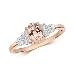 Diamond & Morganite Ring In 9ct Rose Gold 