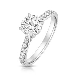 Lab Grown Certified Round Solitaire Dia Set Shoulders In Platinum 