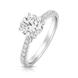 Lab Grown Certified Round Solitaire Dia Set Shoulders In Platinum 
