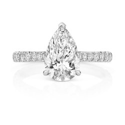 Lab Grown Certified Pear Shape Solitaire Dia Set Shoulders In Platinum 
