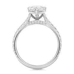 Lab Grown Certified Pear Shape Solitaire Dia Set Shoulders In Platinum 