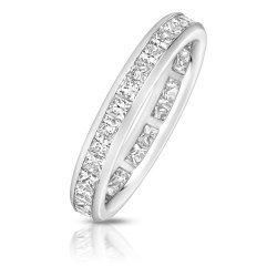 Lab Grown Diamond Set Wedding Ring In 18ct White Gold 
