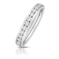 Lab Grown Diamond Set Wedding Ring In 18ct White Gold 
