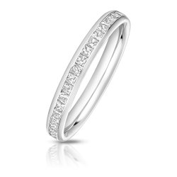 Lab Grown Diamond Set Wedding Ring In 18ct White Gold 