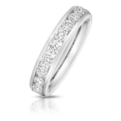 Lab Grown Diamond Set Wedding Ring In 18ct White Gold 