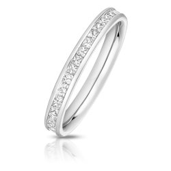 Lab Grown Diamond Set Wedding Ring In 18ct White Gold 