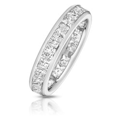 Lab Grown Diamond Set Wedding Ring In 9ct White Gold 