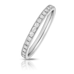 Lab Grown Diamond Set Wedding Ring In 9ct White Gold 