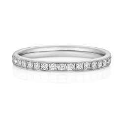 Lab Grown Diamond Set Wedding Ring In 18ct White Gold 