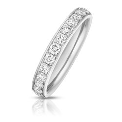 Lab Grown Diamond Set Wedding Ring In 9ct White Gold 