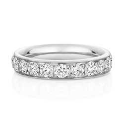 Lab Grown Diamond Set Wedding Ring In 18ct White Gold 
