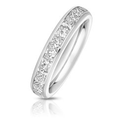 Lab Grown Diamond Set Wedding Ring In 18ct White Gold 