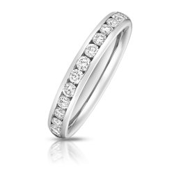 Lab Grown Diamond Set Wedding Ring In 18ct White Gold 