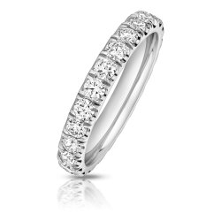 Lab Grown Diamond Set Wedding Ring In 9ct White Gold 