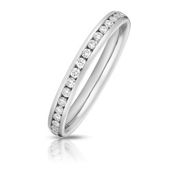 Lab Grown Diamond Set Wedding Ring In 18ct White Gold 