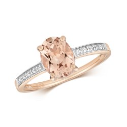 Diamond & Morganite Ring In 9ct Rose Gold 