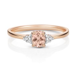 Diamond & Morganite Ring In 9ct Rose Gold 
