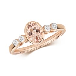 Diamond & Morganite Ring In 9ct Rose Gold 