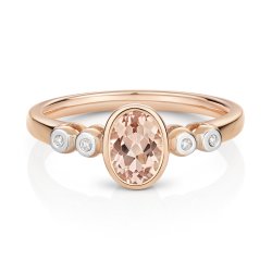 Diamond & Morganite Ring In 9ct Rose Gold 