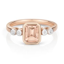 Diamond & Morganite Ring In 9ct Rose Gold 