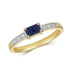 Diamond & Sapphire Ring In 9ct Gold 