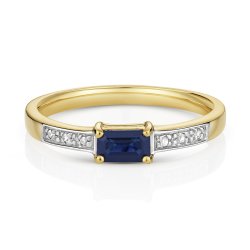 Diamond & Sapphire Ring In 9ct Gold 
