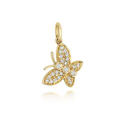 Lab Grown Diamond Butterfly Pendant In 9ct Gold 