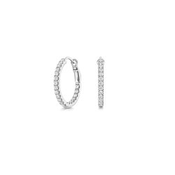 Lab Grown Diamond Hoops In 18ct White Gold 
