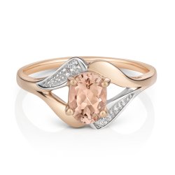 Diamond & Morganite Ring In 9ct Rose Gold 