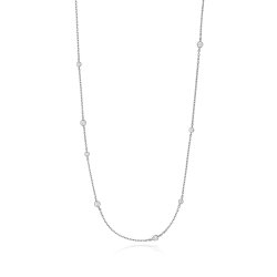 Lab Grown Diamond Chain Necklace In 18ct White Gold 