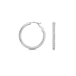 Lab Grown Diamond Hoops In 18ct White Gold 