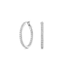 Lab Grown Diamond Hoops In 18ct White Gold 