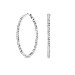 Lab Grown Diamond Hoops In 18ct White Gold 