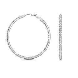 Lab Grown Diamond Hoops In 18ct White Gold 
