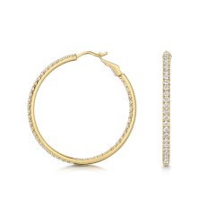 Lab Grown Diamond Hoops In 18ct Gold 