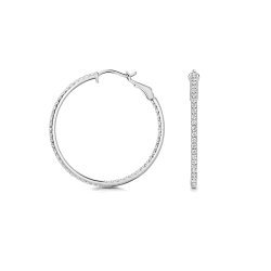 Lab Grown Diamond Hoops In 18ct White Gold 