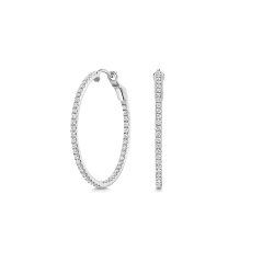 Lab Grown Diamond Hoops In 18ct White Gold 