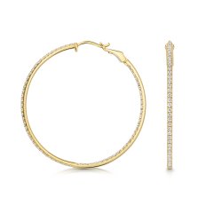 Lab Grown Diamond Hoops In 18ct Gold 