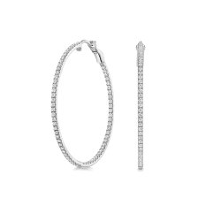Lab Grown Diamond Hoops In 18ct White Gold 